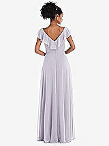 Rear View Thumbnail - Moondance Ruffle-Trimmed V-Back Chiffon Maxi Dress