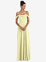 Alt View 1 Thumbnail - Butter Yellow Off-the-Shoulder Draped Neckline Maxi Dress