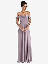 Alt View 1 Thumbnail - Lilac Dusk Off-the-Shoulder Draped Neckline Maxi Dress