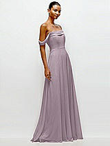 Side View Thumbnail - Lilac Dusk Off-the-Shoulder Draped Neckline Maxi Dress