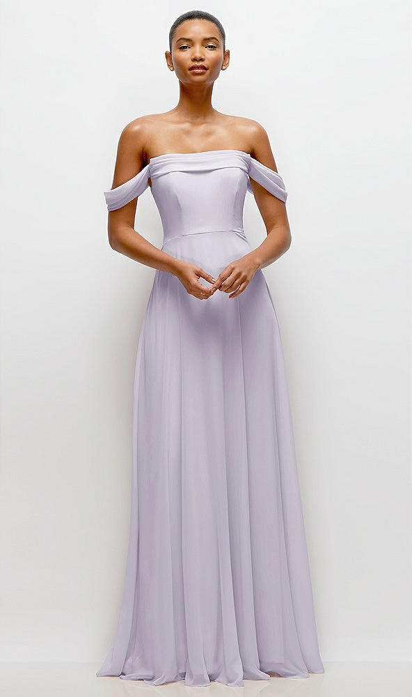 Front View - Moondance Off-the-Shoulder Draped Neckline Maxi Dress