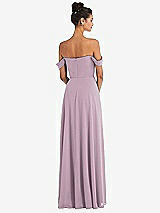 Alt View 2 Thumbnail - Suede Rose Off-the-Shoulder Draped Neckline Maxi Dress