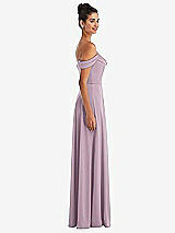 Alt View 3 Thumbnail - Suede Rose Off-the-Shoulder Draped Neckline Maxi Dress