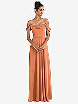 Alt View 1 Thumbnail - Sweet Melon Off-the-Shoulder Draped Neckline Maxi Dress