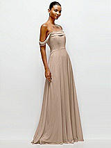 Side View Thumbnail - Topaz Off-the-Shoulder Draped Neckline Maxi Dress