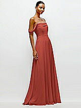 Side View Thumbnail - Amber Sunset Off-the-Shoulder Draped Neckline Maxi Dress