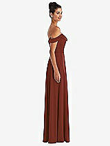 Alt View 3 Thumbnail - Auburn Moon Off-the-Shoulder Draped Neckline Maxi Dress