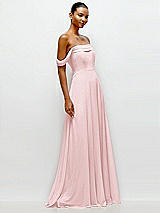 Side View Thumbnail - Ballet Pink Off-the-Shoulder Draped Neckline Maxi Dress