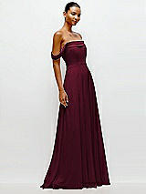 Side View Thumbnail - Cabernet Off-the-Shoulder Draped Neckline Maxi Dress