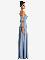 Alt View 3 Thumbnail - Cloudy Off-the-Shoulder Draped Neckline Maxi Dress