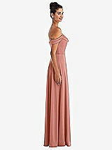 Alt View 3 Thumbnail - Desert Rose Off-the-Shoulder Draped Neckline Maxi Dress