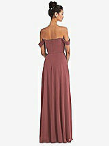 Alt View 2 Thumbnail - English Rose Off-the-Shoulder Draped Neckline Maxi Dress