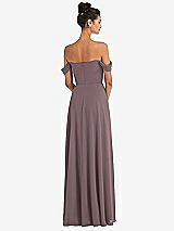 Alt View 2 Thumbnail - French Truffle Off-the-Shoulder Draped Neckline Maxi Dress