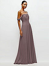 Side View Thumbnail - French Truffle Off-the-Shoulder Draped Neckline Maxi Dress