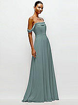 Side View Thumbnail - Icelandic Off-the-Shoulder Draped Neckline Maxi Dress