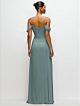 Rear View Thumbnail - Icelandic Off-the-Shoulder Draped Neckline Maxi Dress