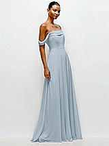 Side View Thumbnail - Mist Off-the-Shoulder Draped Neckline Maxi Dress