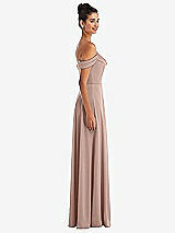 Alt View 3 Thumbnail - Neu Nude Off-the-Shoulder Draped Neckline Maxi Dress