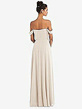 Alt View 2 Thumbnail - Oat Off-the-Shoulder Draped Neckline Maxi Dress