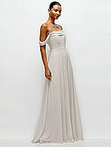 Side View Thumbnail - Oyster Off-the-Shoulder Draped Neckline Maxi Dress