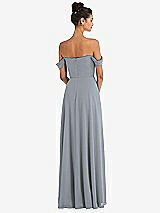 Alt View 2 Thumbnail - Platinum Off-the-Shoulder Draped Neckline Maxi Dress