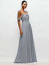 Side View Thumbnail - Platinum Off-the-Shoulder Draped Neckline Maxi Dress