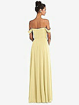 Alt View 2 Thumbnail - Pale Yellow Off-the-Shoulder Draped Neckline Maxi Dress