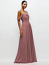 Side View Thumbnail - Rosewood Off-the-Shoulder Draped Neckline Maxi Dress