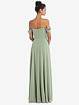 Alt View 2 Thumbnail - Sage Off-the-Shoulder Draped Neckline Maxi Dress