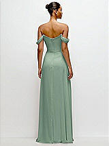 Rear View Thumbnail - Seagrass Off-the-Shoulder Draped Neckline Maxi Dress