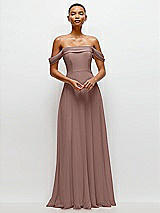 Front View Thumbnail - Sienna Off-the-Shoulder Draped Neckline Maxi Dress