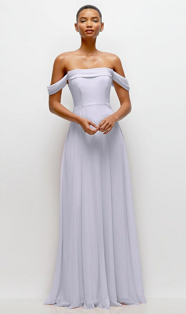 Front View - Silver Dove Off-the-Shoulder Draped Neckline Maxi Dress