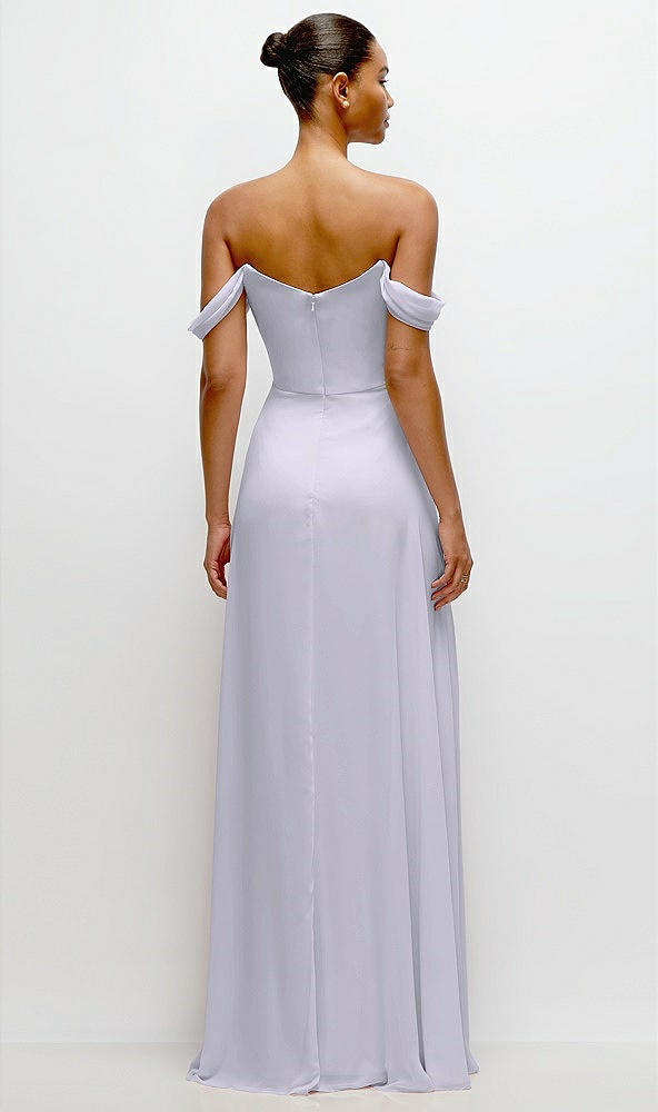 Back View - Silver Dove Off-the-Shoulder Draped Neckline Maxi Dress