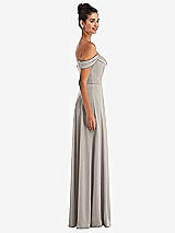 Alt View 3 Thumbnail - Taupe Off-the-Shoulder Draped Neckline Maxi Dress