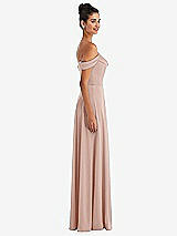 Alt View 3 Thumbnail - Toasted Sugar Off-the-Shoulder Draped Neckline Maxi Dress