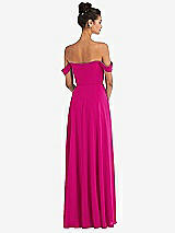 Alt View 2 Thumbnail - Think Pink Off-the-Shoulder Draped Neckline Maxi Dress