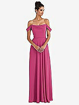 Alt View 1 Thumbnail - Tea Rose Off-the-Shoulder Draped Neckline Maxi Dress