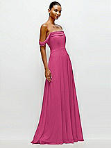 Side View Thumbnail - Tea Rose Off-the-Shoulder Draped Neckline Maxi Dress