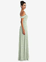 Alt View 3 Thumbnail - Vintage Primrose Sage Off-the-Shoulder Draped Neckline Maxi Dress