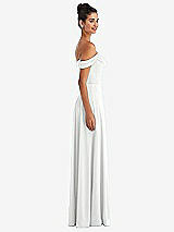 Alt View 3 Thumbnail - White Off-the-Shoulder Draped Neckline Maxi Dress