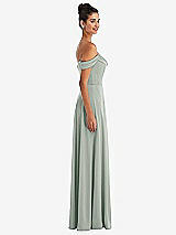 Alt View 3 Thumbnail - Willow Green Off-the-Shoulder Draped Neckline Maxi Dress