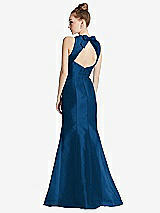 Front View Thumbnail - Comet Bateau Neck Open-Back Maxi Dress with Bow Detail