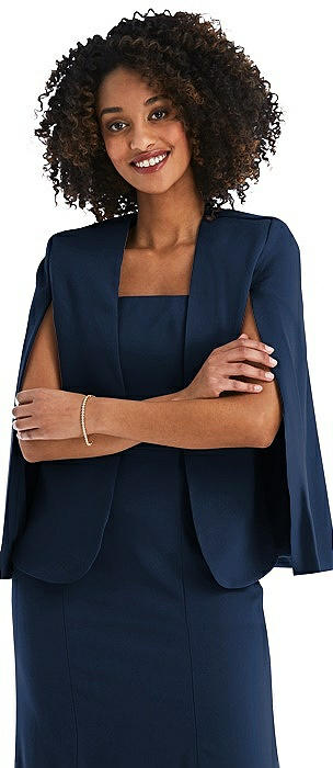 Open-Front Split Sleeve Cape Jacket