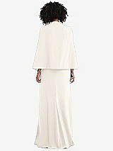 Rear View Thumbnail - Ivory Open-Front Split Sleeve Cape Jacket