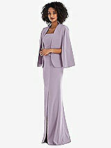 Side View Thumbnail - Lilac Haze Open-Front Split Sleeve Cape Jacket