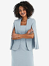 Front View Thumbnail - Mist Open-Front Split Sleeve Cape Jacket