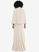 Rear View Thumbnail - Oat Open-Front Split Sleeve Cape Jacket