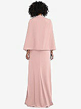 Rear View Thumbnail - Rose - PANTONE Rose Quartz Open-Front Split Sleeve Cape Jacket