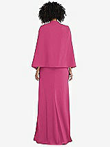 Rear View Thumbnail - Tea Rose Open-Front Split Sleeve Cape Jacket