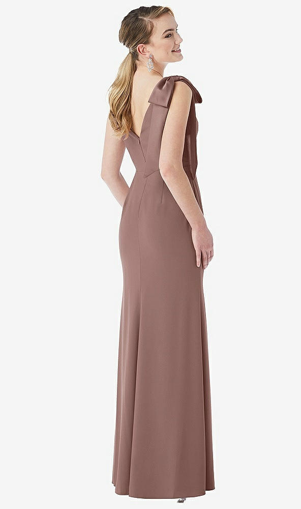 Back View - Sienna Bow-Shoulder V-Back Trumpet Gown